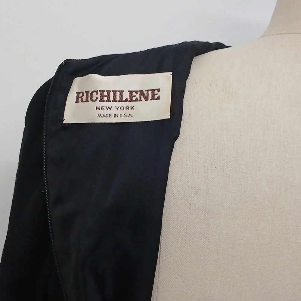 Vintage RICHILENE NEW YORK Little Black Dress Size 12